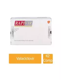 RAPIVIR® 500mg (Valaciclovir) - 42 Comprimidos - GlaxoSmithKline