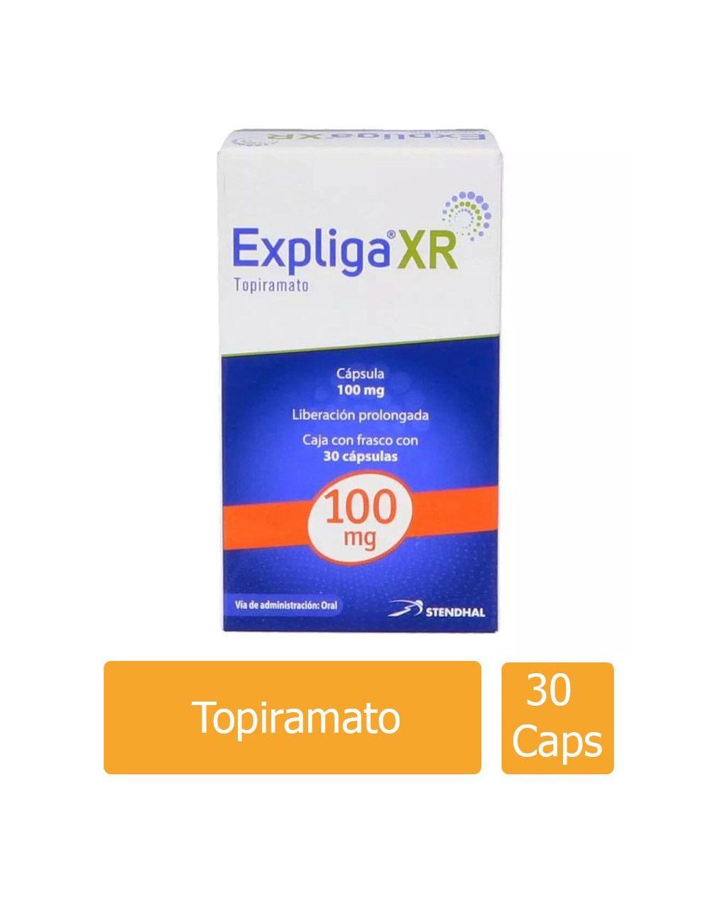 Expliga® XR 100 mg (Topiramato) - 30 Cápsulas - Stendhal