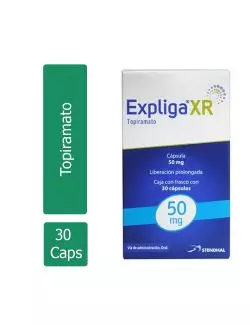 Expliga® XR 50 mg (Topiramato) - 30 Cápsulas - Stendhal