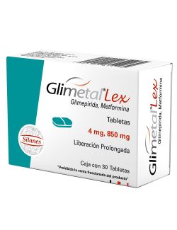 Glimetal-Lex 850 mg / 4 mg Caja Con 30 Tabletas