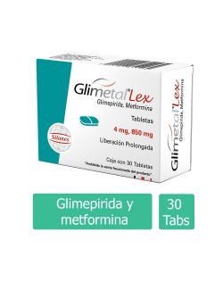 Glimetal-Lex 850 mg / 4 mg Caja Con 30 Tabletas