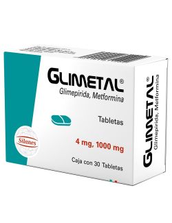 Glimetal 1000 mg / 4 mg Caja Con 30 Tabletas