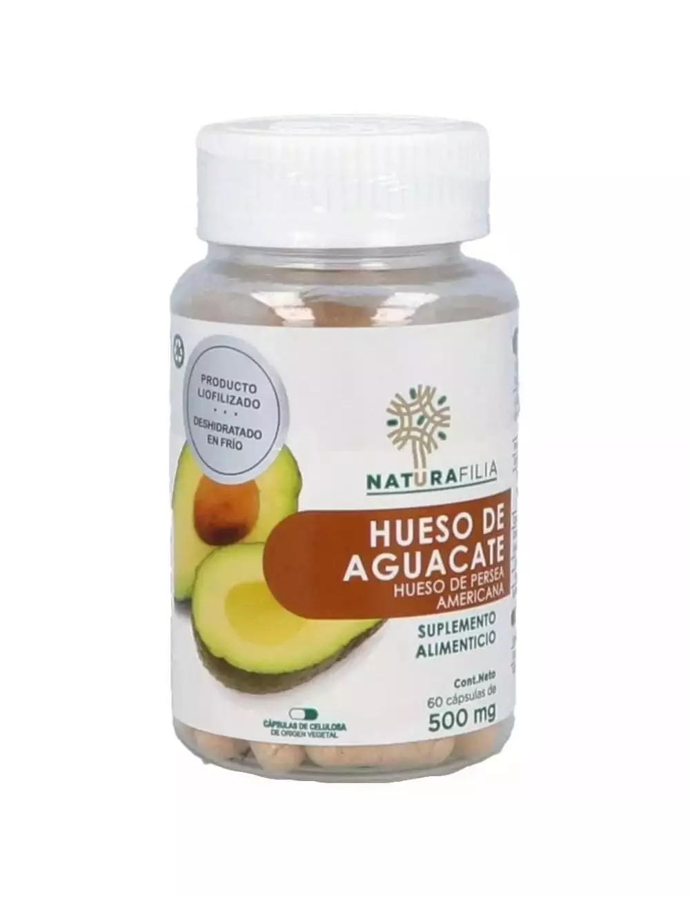 Hueso De Aguacate Bote Con 60 Cápsulas De 500 mg