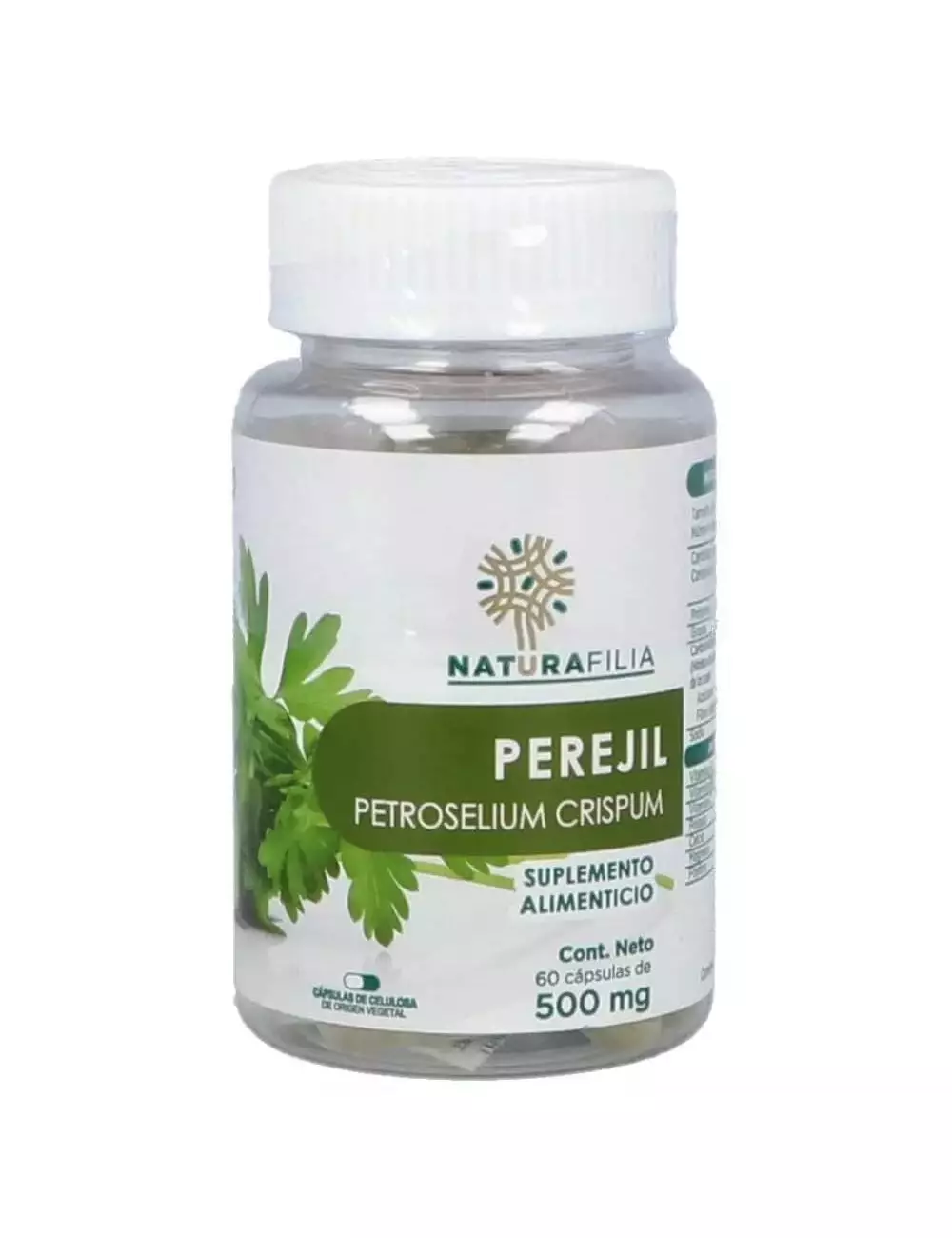 Perejil Bote Con 60 Cápsulas De 500 mg