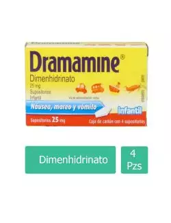 Dramamine Infantil 25 mg Caja Con 4 Supositorios