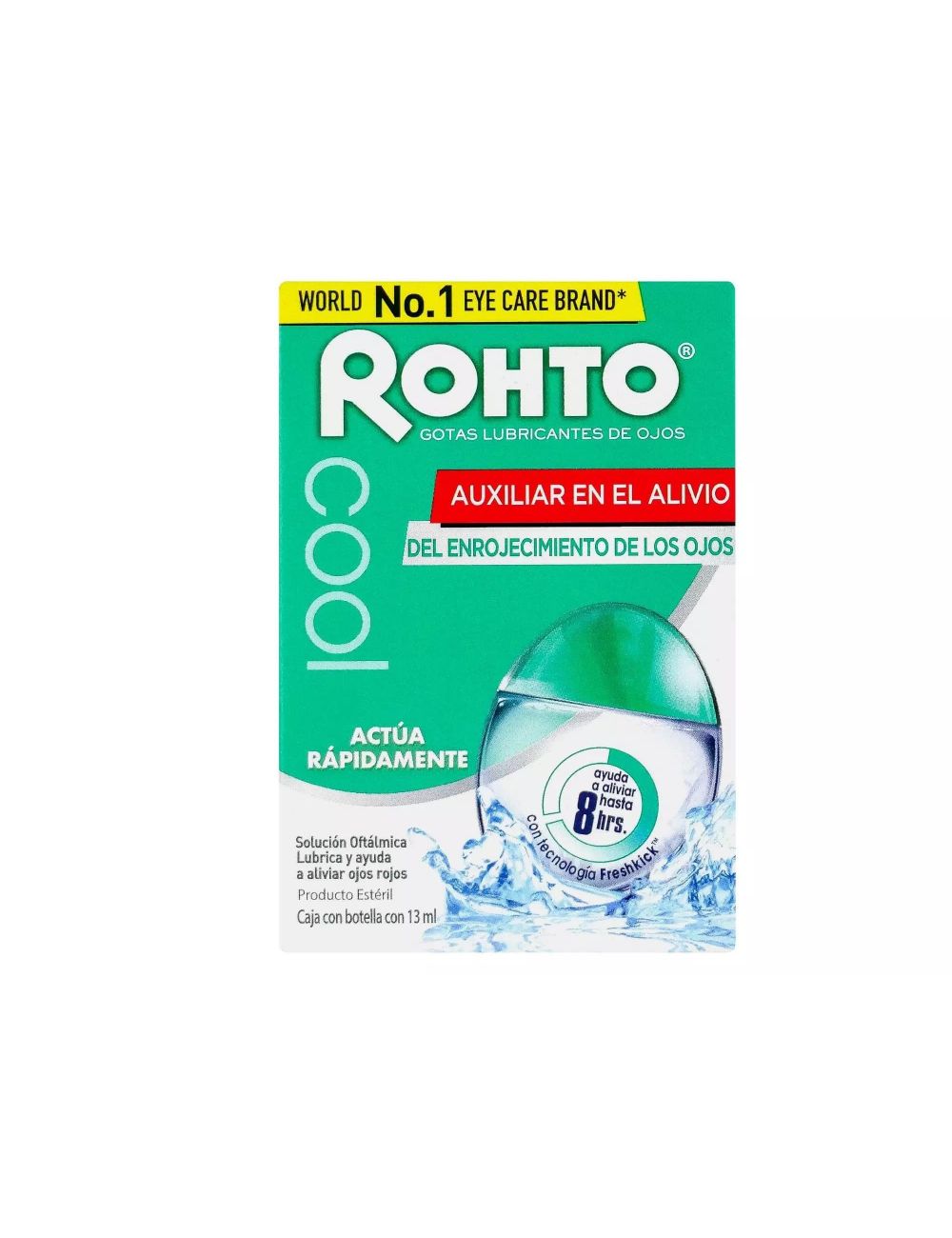 Rohto Cool Gotas Lubricantes De Ojos Caja Con Botella De 13 mL