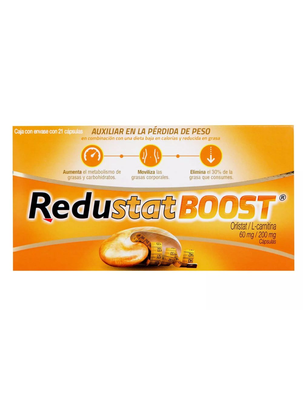 Redustat Boost 60 mg / 200 mg Caja Con envase Con 21 Cápsulas