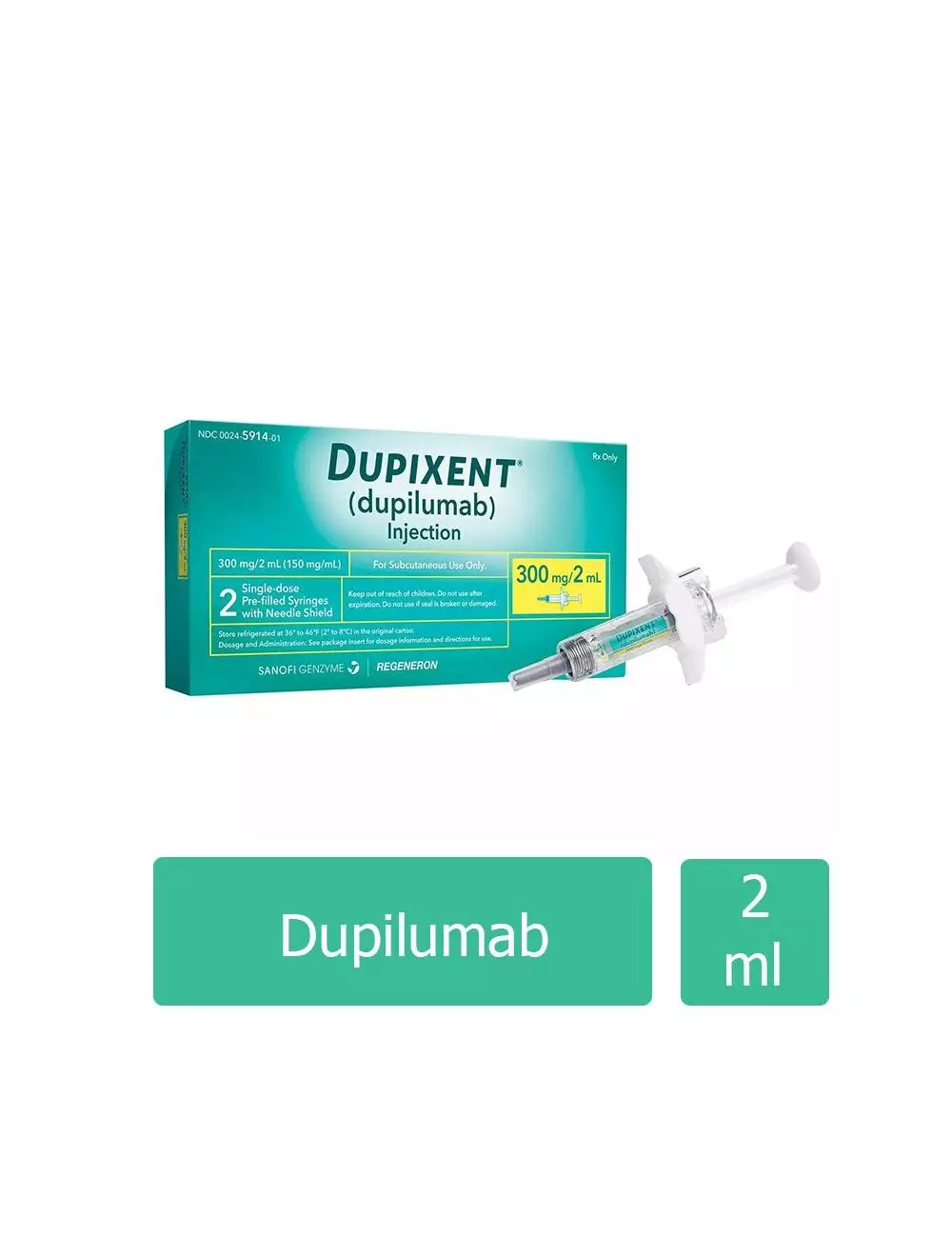 Dupixent® (Dupilumab) 300 mg/2 ml - Caja con 2 Jeringas Precargadas - Sanofi Genzyme - RX3