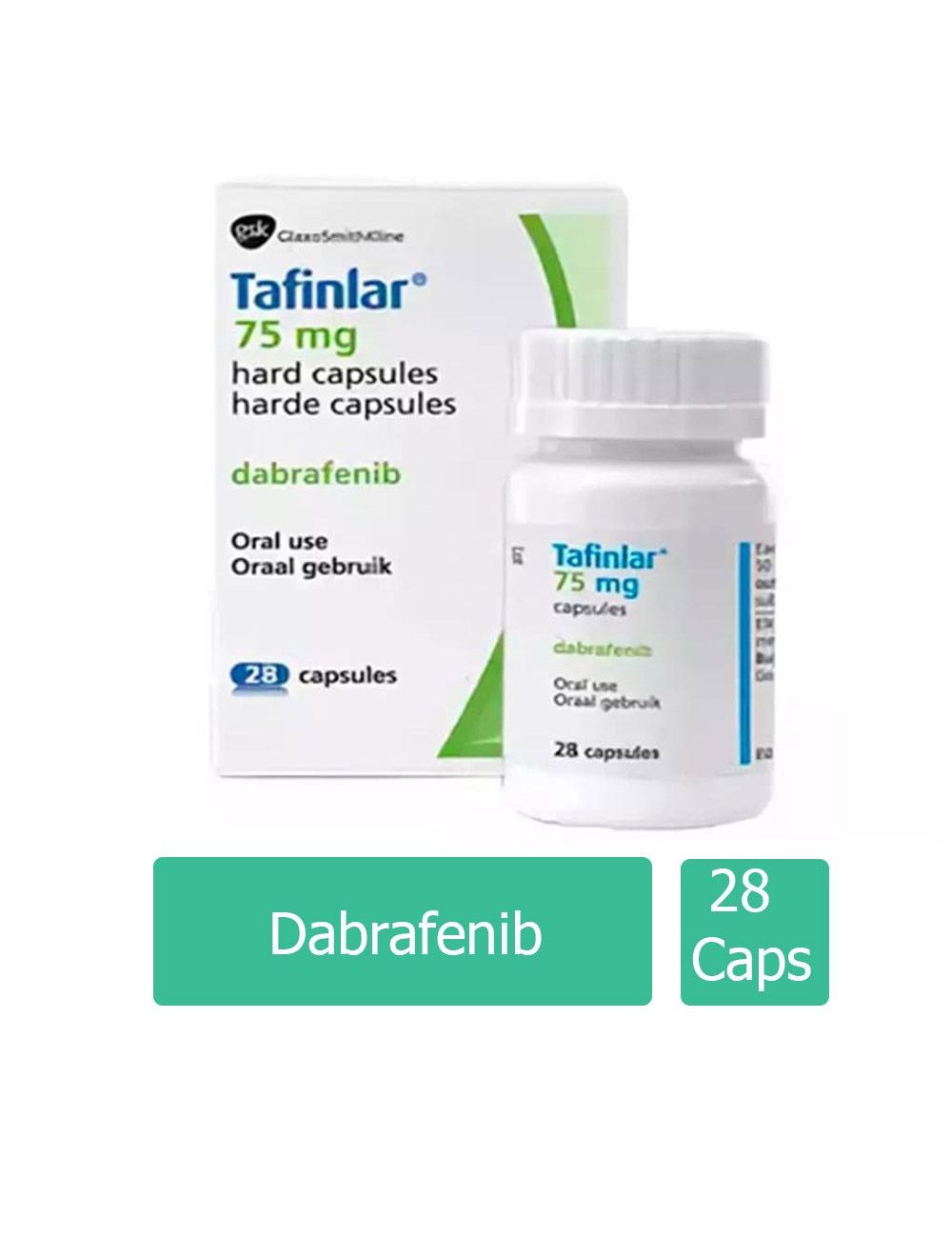 Tafinlar® 75 mg (Dabrafenib) - Caja con 28 Cápsulas - Laboratorio GlaxoSmithKline