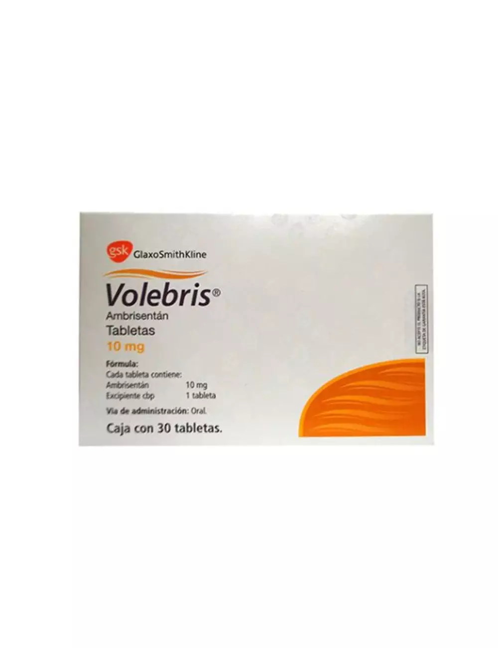 Volebris® 10 mg (Ambrisentán) - Caja con 30 Tabletas - Laboratorio GlaxoSmithKline