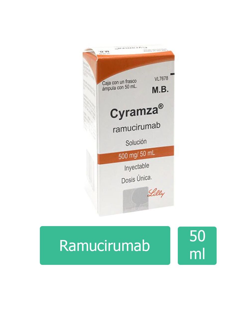 Cyramza® 500 mg/50 ml (Ramucirumab) - 1 Frasco Ámpula - Lilly - RX3
