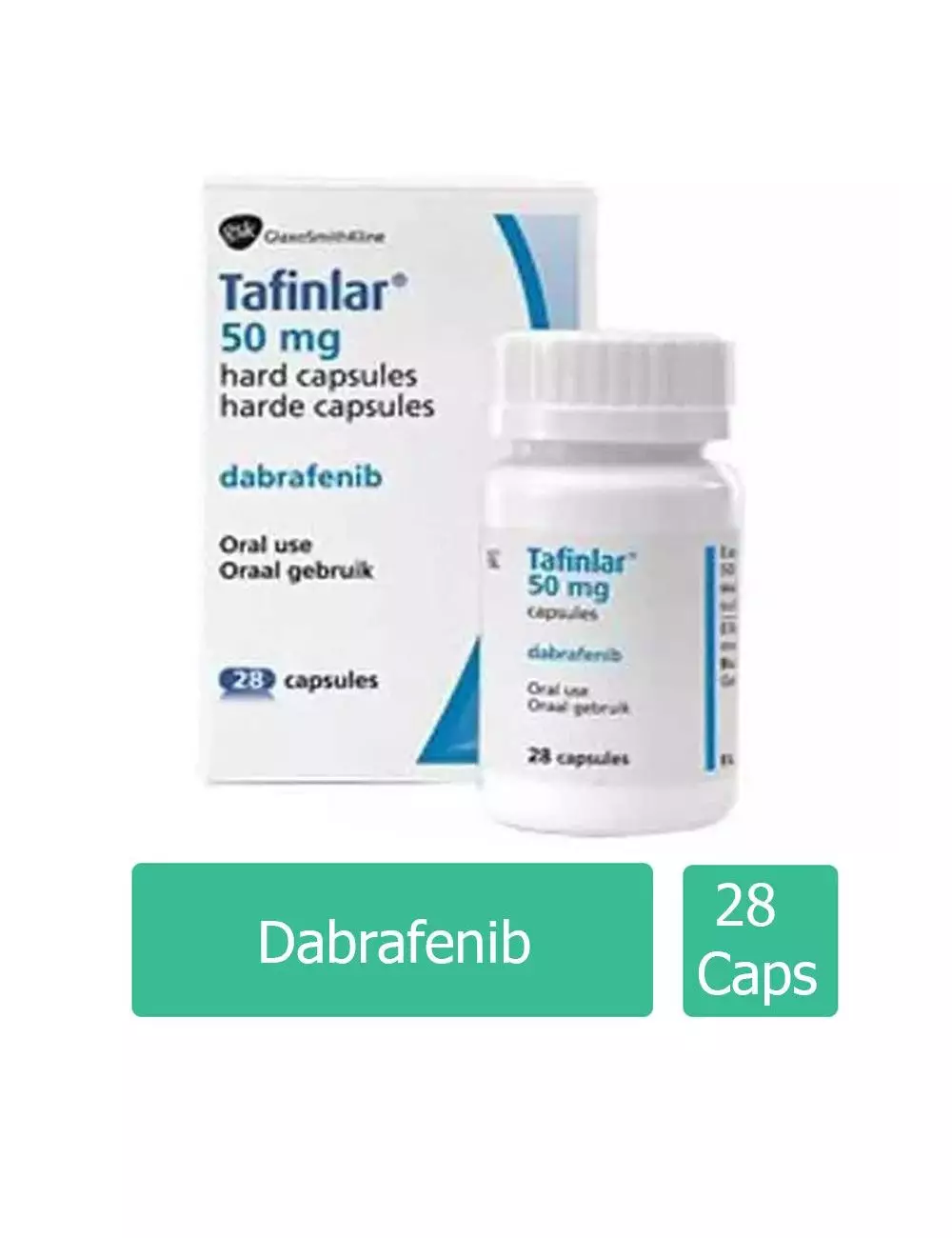 Tafinlar® (Dabrafenib) 50 mg - Frasco con 28 Cápsulas - GlaxoSmithKline