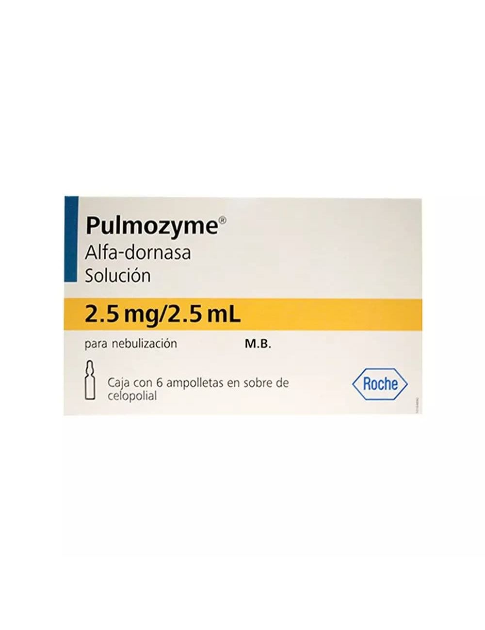 Pulmozyme 2.5 mg Caja Con 6 Ampolletas - RX3