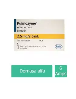 Pulmozyme® 2.5 mg/2.5 ml (Alfa Dornasa) - 6 Ampolletas - Roche - RX3