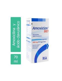 Amoxiclav Bid 400 mg / 57 mg / 5 mL Caja Con Frasco Con Polvo Para 70 mL - RX2