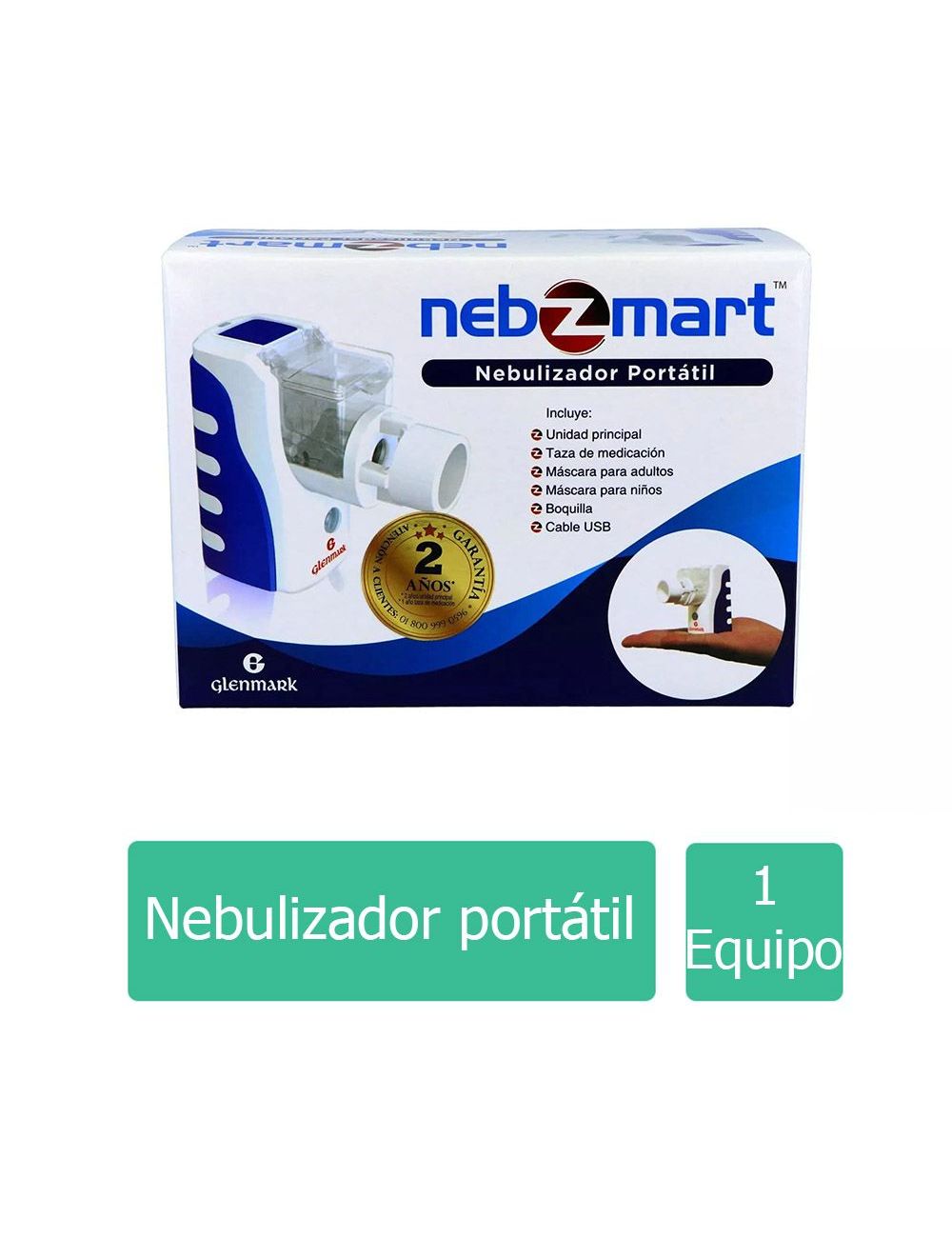 Nebulizador Portátil Nebzmart Caja Con Un Dispositivo