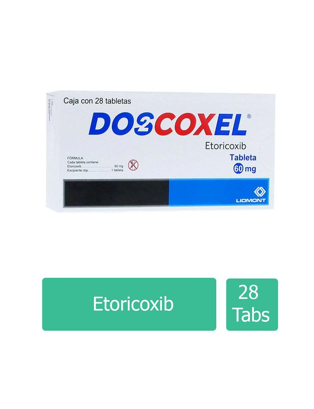 Doscoxel® 60 mg - Caja con 28 tabletas | Etoricoxib | Laboratorio Liomont