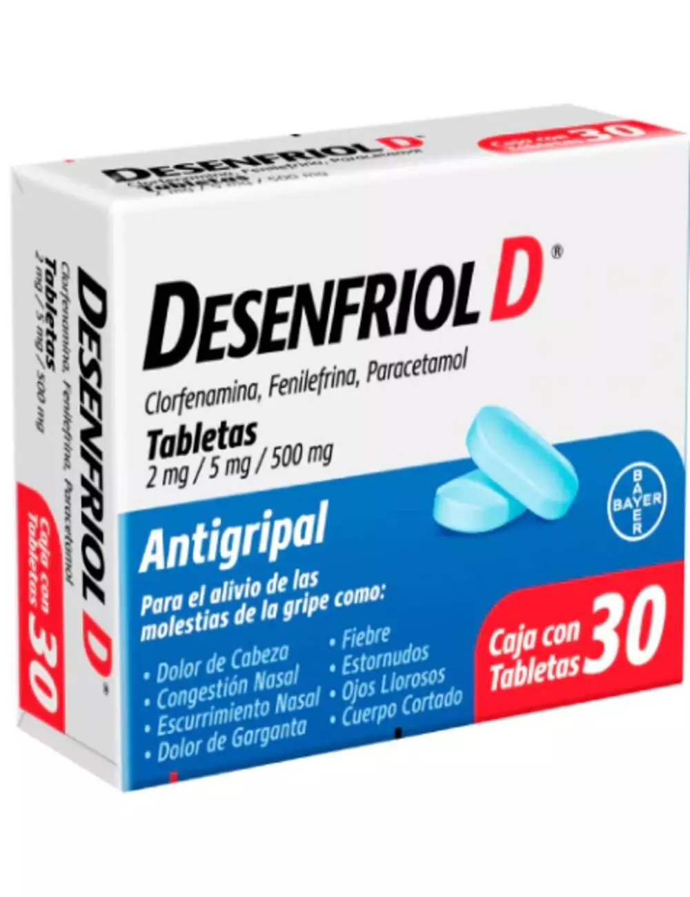 Desenfriol-D 2 mg/5 mg/500 mg Caja Con 30 Tabletas