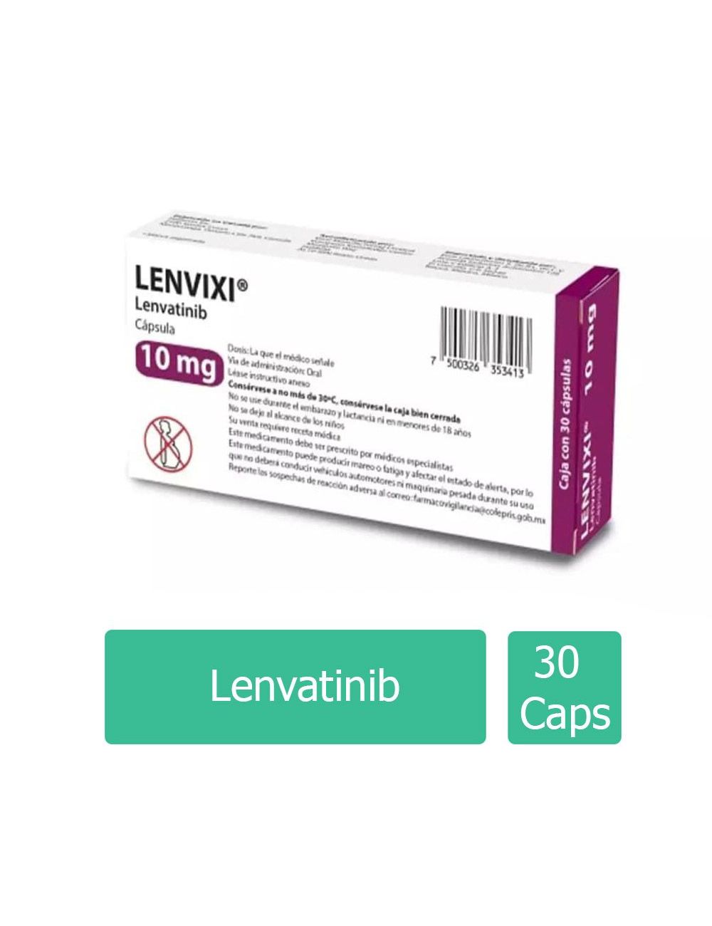 Lenvixi® 10 mg (Lenvatinib) - Caja con 30 Cápsulas - Laboratorio Eisai
