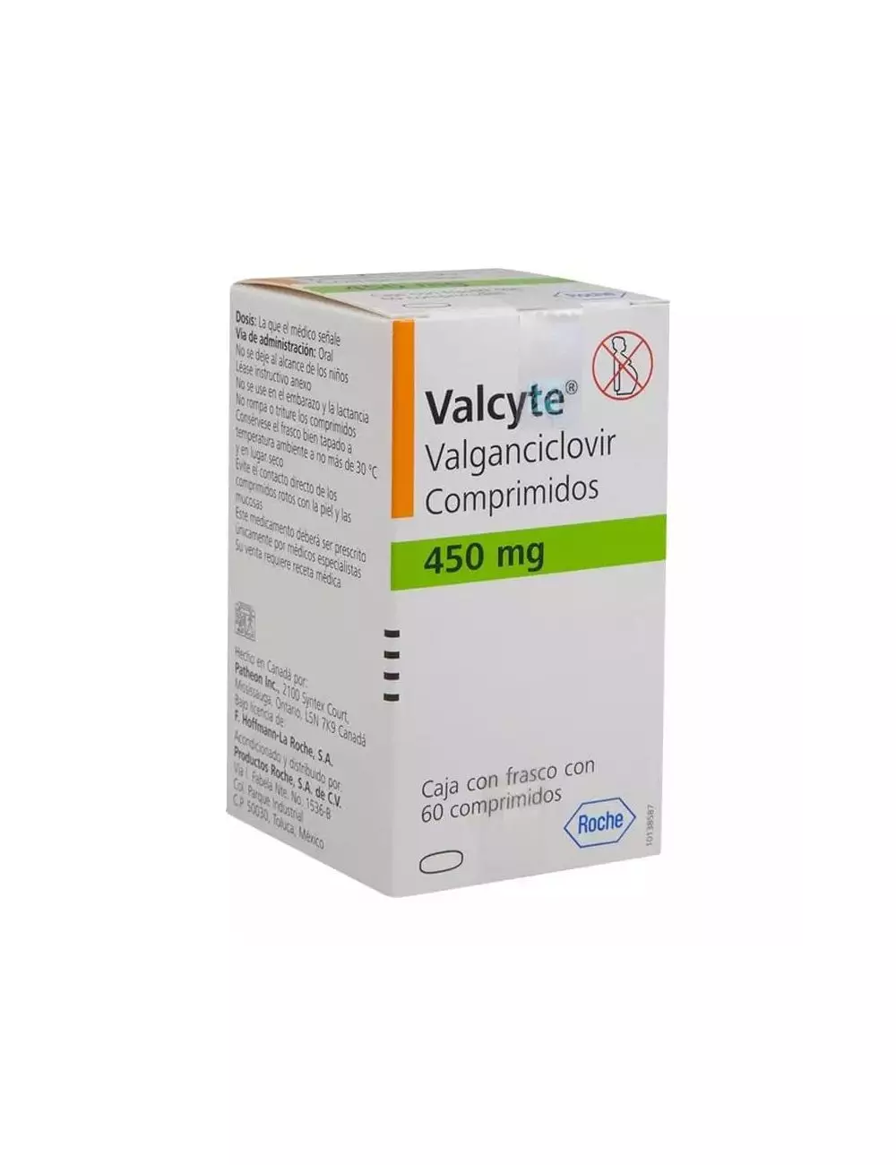 Valcyte® 450 mg (Valganciclovir) - Caja con 60 Comprimidos - Laboratorio Roche