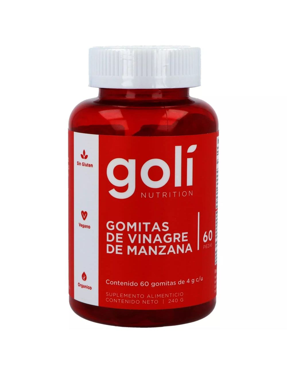 Goli Gomitas de Vinagre De Manzana Frasco Con 60 Gomas