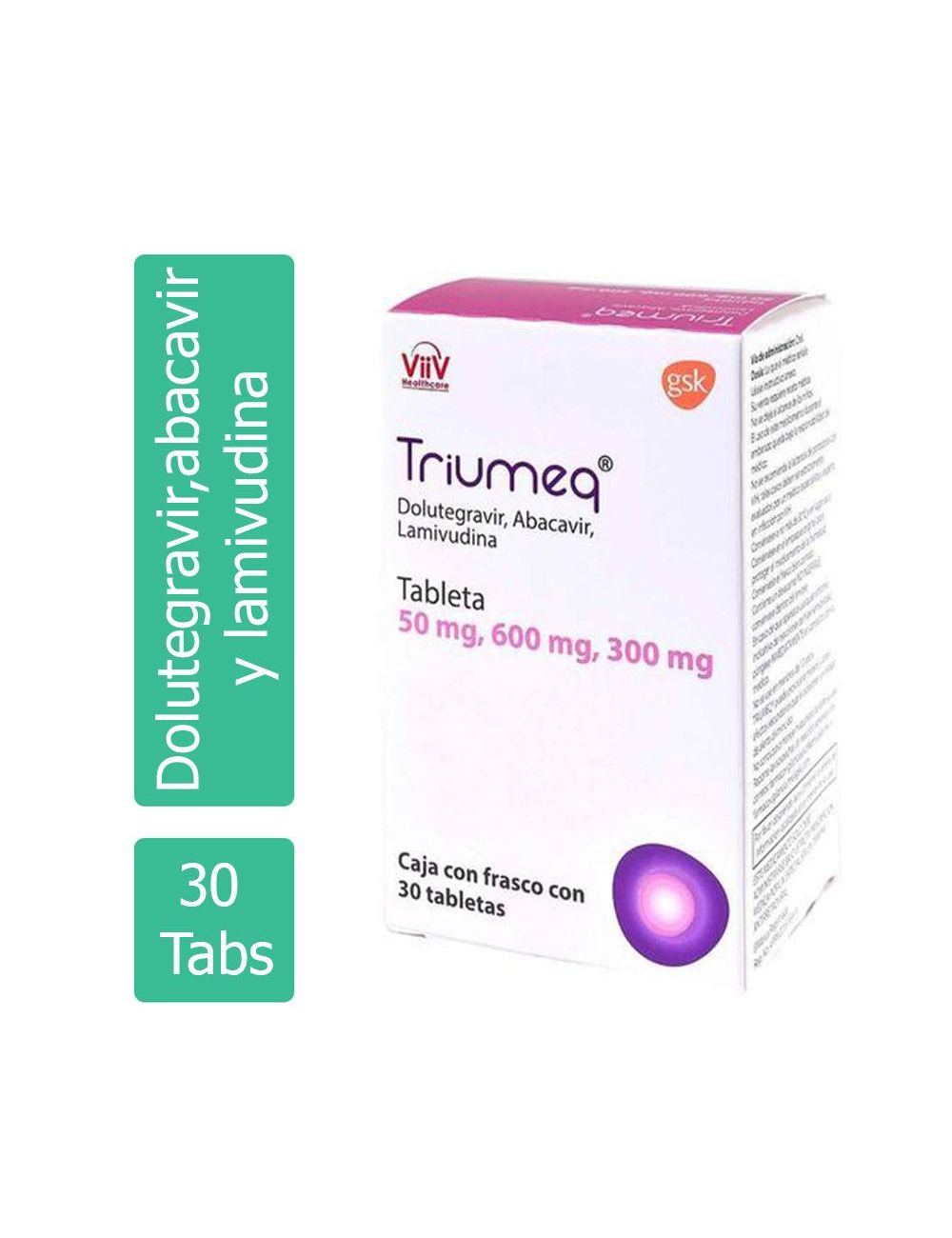 Triumeq® 50/600/300 mg (Dolutegravir/Abacavir/Lamivudina) - 30 Tabletas - GSK