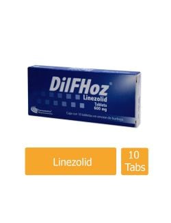 DilFHoz® (Linezolid) 600 mg - Caja con 10 tabletas en envase de burbuja | Farmacéutica Hispanoamericana