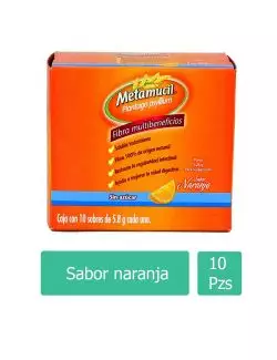 Metamucil Caja Con 10 Sobres De 5.8 g Sabor Naranja