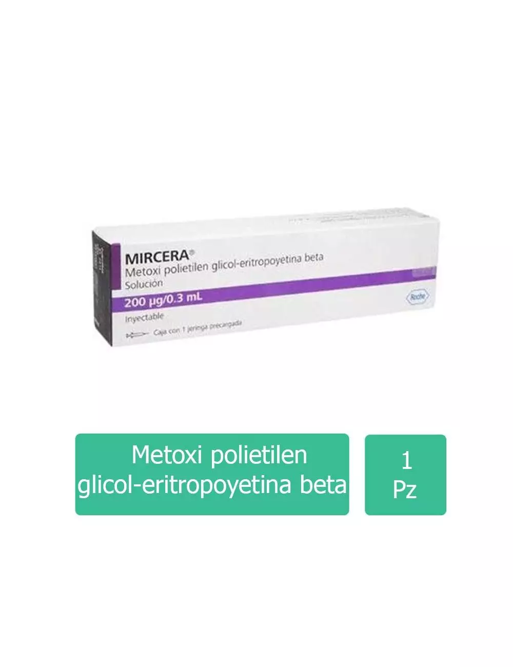 MIRCERA® (Metoxi Polietilenglicol-Eritropoyectina beta) 200 µg/0.3 ml - 1 Jeringa Precargada - Roche - RX3