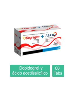 Combo Degregan 75 mg 30 Tabletas + Asa 100 mg 30 Tabletas