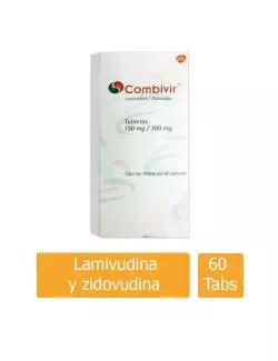 Combivir® 150 mg/300 mg (Lamivudina y Zidovudina) - Caja con 60 Tabletas | GlaxoSmithKline