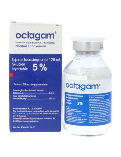 Octagam Solución Inyectable 5%  De 6 g Caja Con Frasco Ámpula Con 120 mL