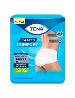 Ropa Interior Desechable Tena Pants Comfort Talla G 10 Piezas