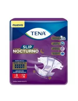 Pañal Para Adulto Tena Slip Nocturno Talla CH/M Con 8 Piezas