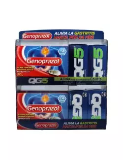 Genoprazol y QG5 20mg/166.6mg - 8 Piezas | Omeprazol/Psidium guajava | Genomma Lab