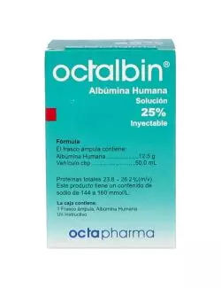 Octalbin Solución Inyectable 25% Caja Con Un Frasco Ámpula Con 50 mL