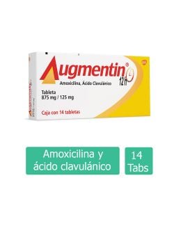 Augmentin 12H 875 mg/ 125 mg Caja Con 14 Tabletas - RX2