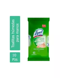 Lysol Toallitas Húmedas Para Manos Empaque Con 10 Piezas