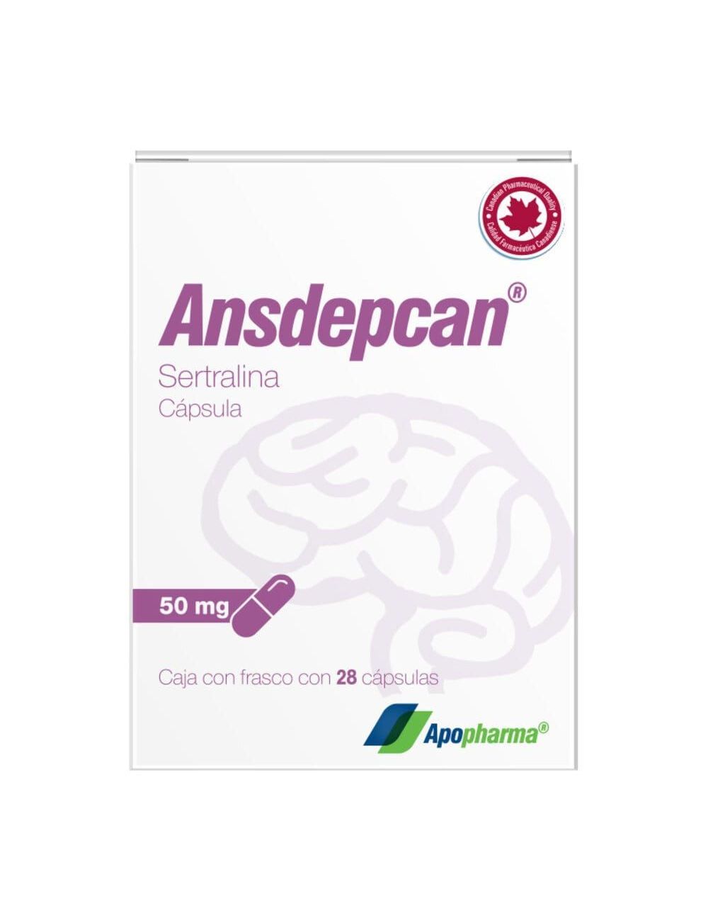 Ansdepcan 50 mg Caja Con Frasco Con 28 Cápsulas