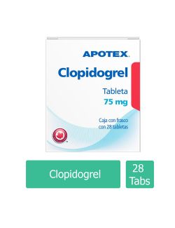 Clopidogrel 75 mg Caja Con Frasco Con 28 Tabletas