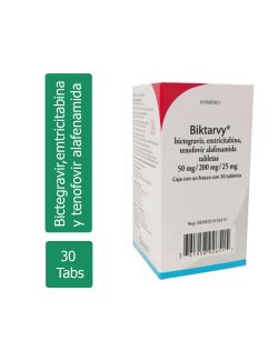 Biktarvy 50 mg/ 200 mg/ 25 mg Caja Con Frasco Con 30 Tabletas