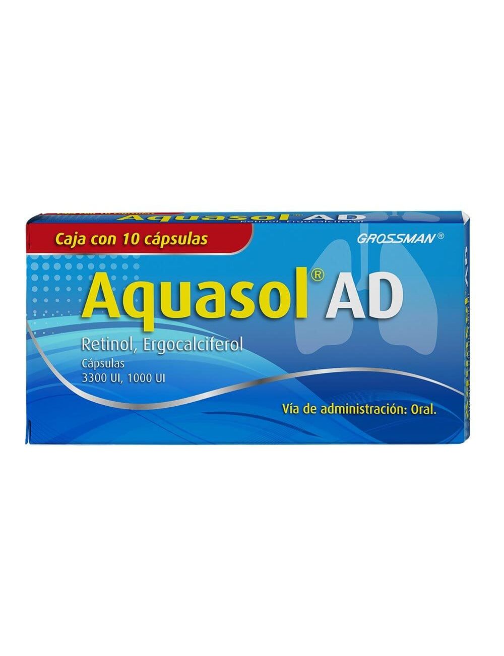 Aquasol AD 3300 UI/ 1000 UI Caja Con 10 Cápsulas