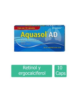 Aquasol AD 3300 UI/ 1000 UI Caja Con 10 Cápsulas
