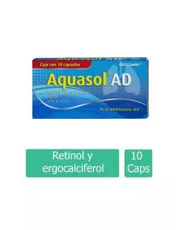 Aquasol AD 3300 UI/ 1000 UI Caja Con 10 Cápsulas