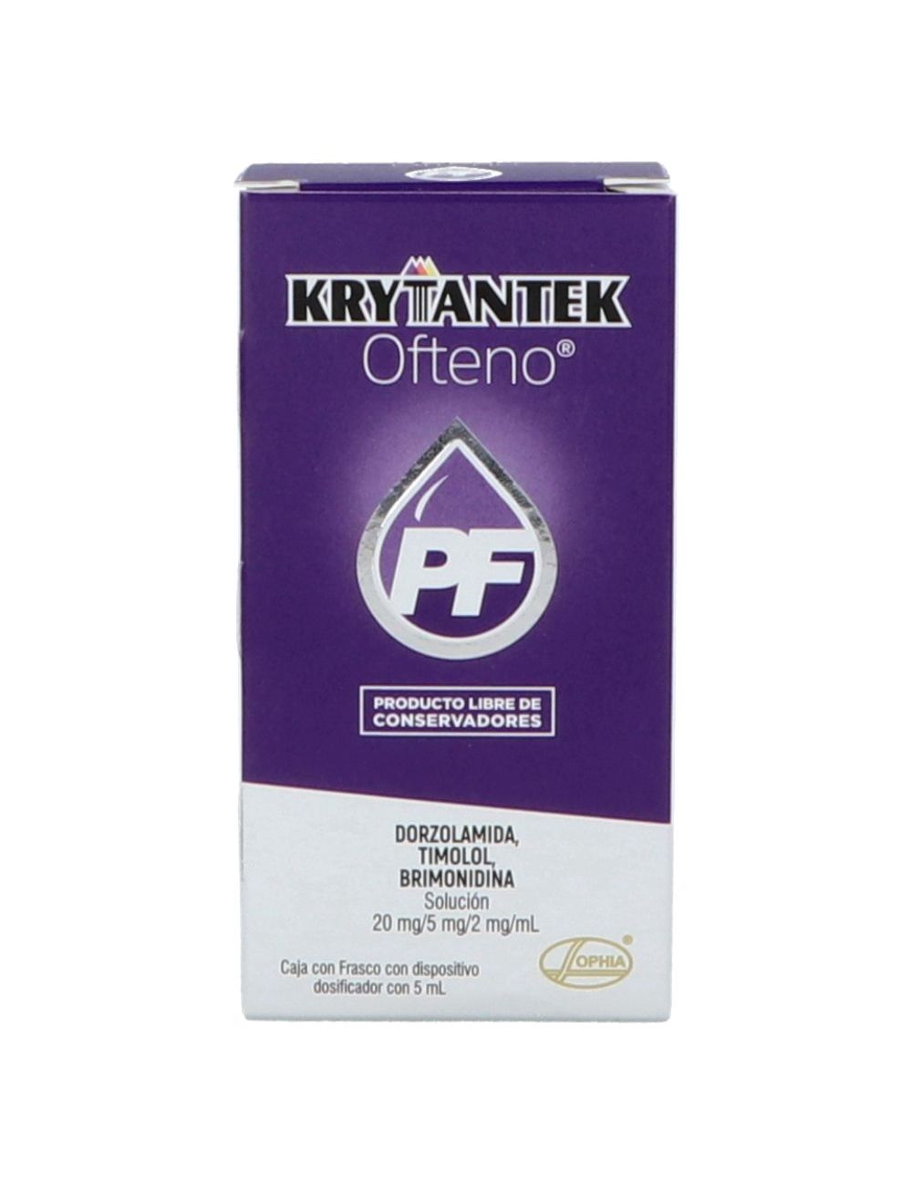 KrytanTek PF Ofteno 20 mg/5 mg /2 mg/mL Caja Con Dispositivo Dosificador Con 5 mL