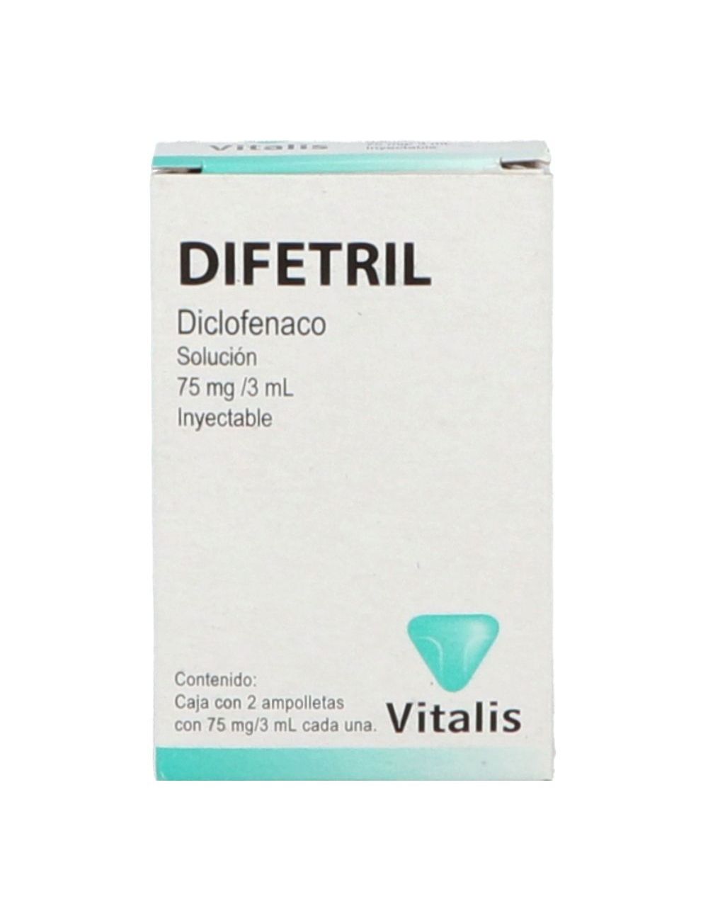 Diclofenaco 75 mg/3 mL Solución Inyectable Caja Con 2 Ampolletas