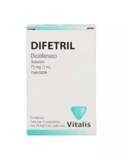 Diclofenaco 75 mg/3 mL Solución Inyectable Caja Con 2 Ampolletas