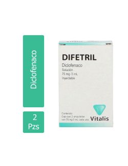 Diclofenaco 75 mg/3 mL Solución Inyectable Caja Con 2 Ampolletas