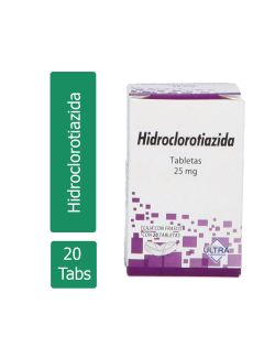 Hidroclorotiazida 25 mg 20 Tabletas