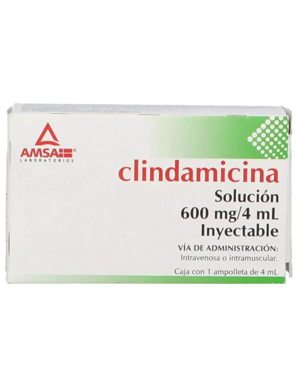 Clindamicina Solución Inyectable 600 Mg  4Ml Caja Con 1 Ampolleta - Rx2